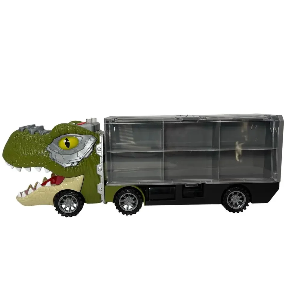 Dinosaur Car Carrier Truck Holds 12 Cars w/ Lights & 4 Sounds Toy Vehicle